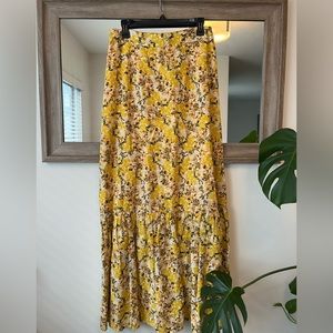 Something Navy tiered maxi skirt with floral pattern. Size L.